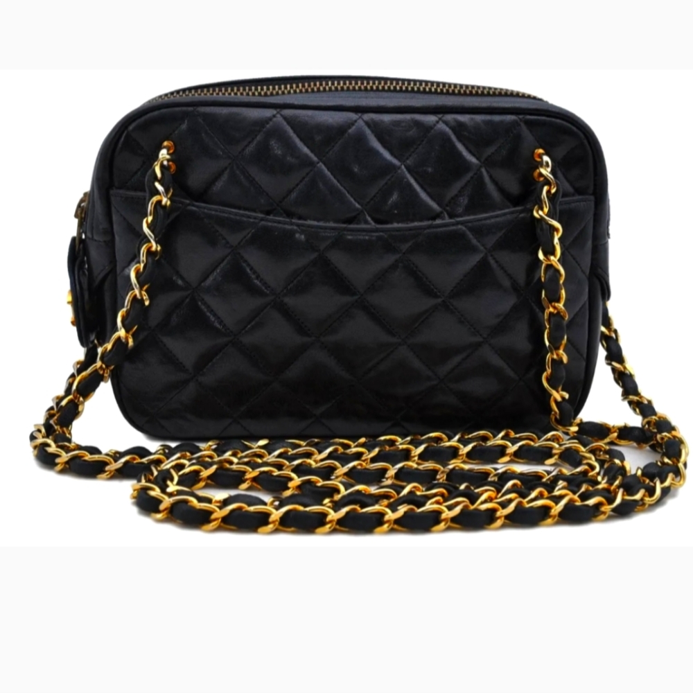 💯 VINTAGE Authentic CHANEL Lamb Skin Matelasse Chain Shoulder bag